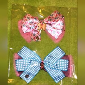 New JoJo Siwa Hair 2 Bows Puppy BowBow and CandyCane Mesh Clip-In